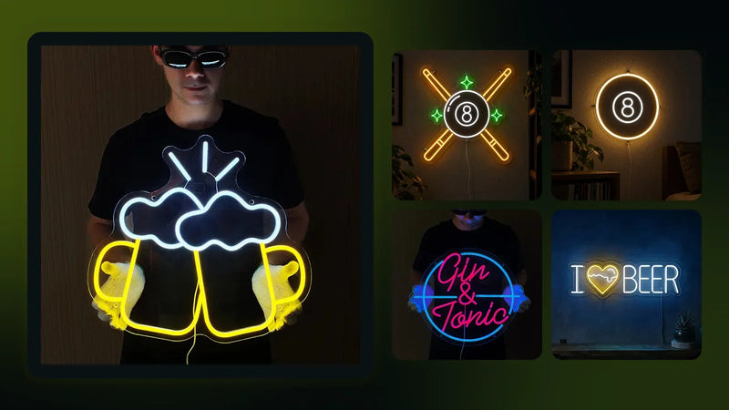 Leuchtende Neon LED Schilder von LoveLEDLights zum Ratgeber: Heimbar einrichten mit Neon LED Schildern