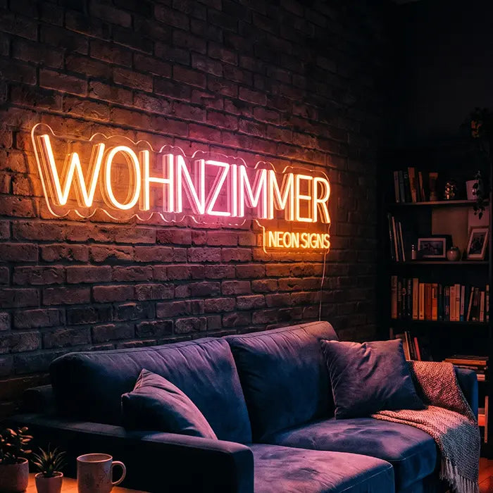 Wohnzimmer Neon LED Schilder – handgefertigte Leuchtschilder als stilvolle Wanddeko