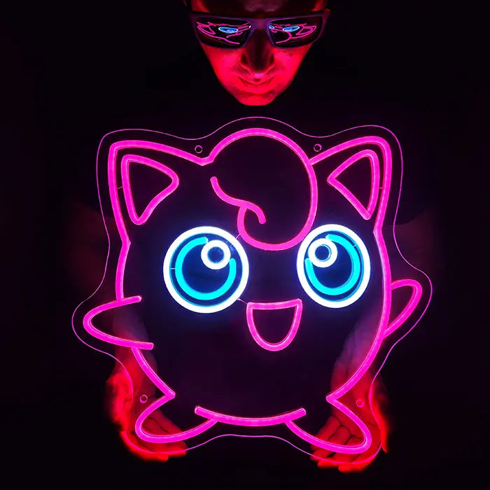 Pokémon Pummeluff Neon LED Schild – Dimmbar mit Fernbedienung | Pokémon Gaming Wanddeko