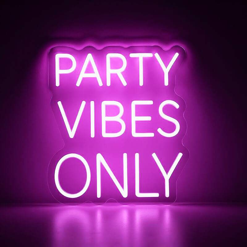 Party Vibes Only Neon LED Schild USB – Party Deko für Hausparty