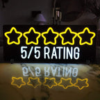 5 Star Rating (50x20cm) USB - loveledlights - LED-Schild - bewertung,sterne