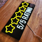 5 Star Rating (50x20cm) USB - loveledlights - LED-Schild - bewertung,sterne