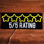 5 Star Rating (50x20cm) USB - loveledlights - LED-Schild - bewertung,sterne