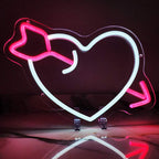 Herz mit Pfeil (35x25cm) USB - loveledlights - LED-Schild - 