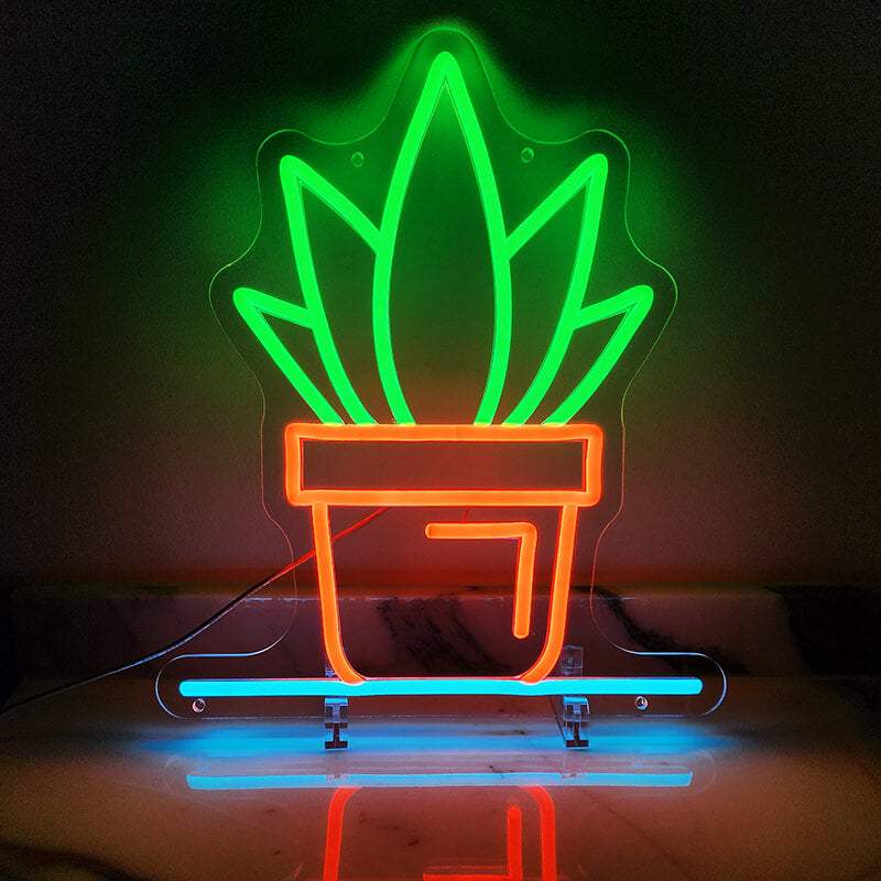 Topfpflanze (33x29cm) USB - loveledlights - LED-Schild - 
