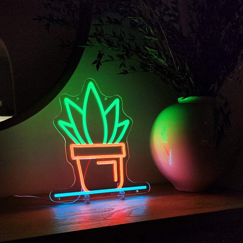 Topfpflanze (33x29cm) USB - loveledlights - LED-Schild - 