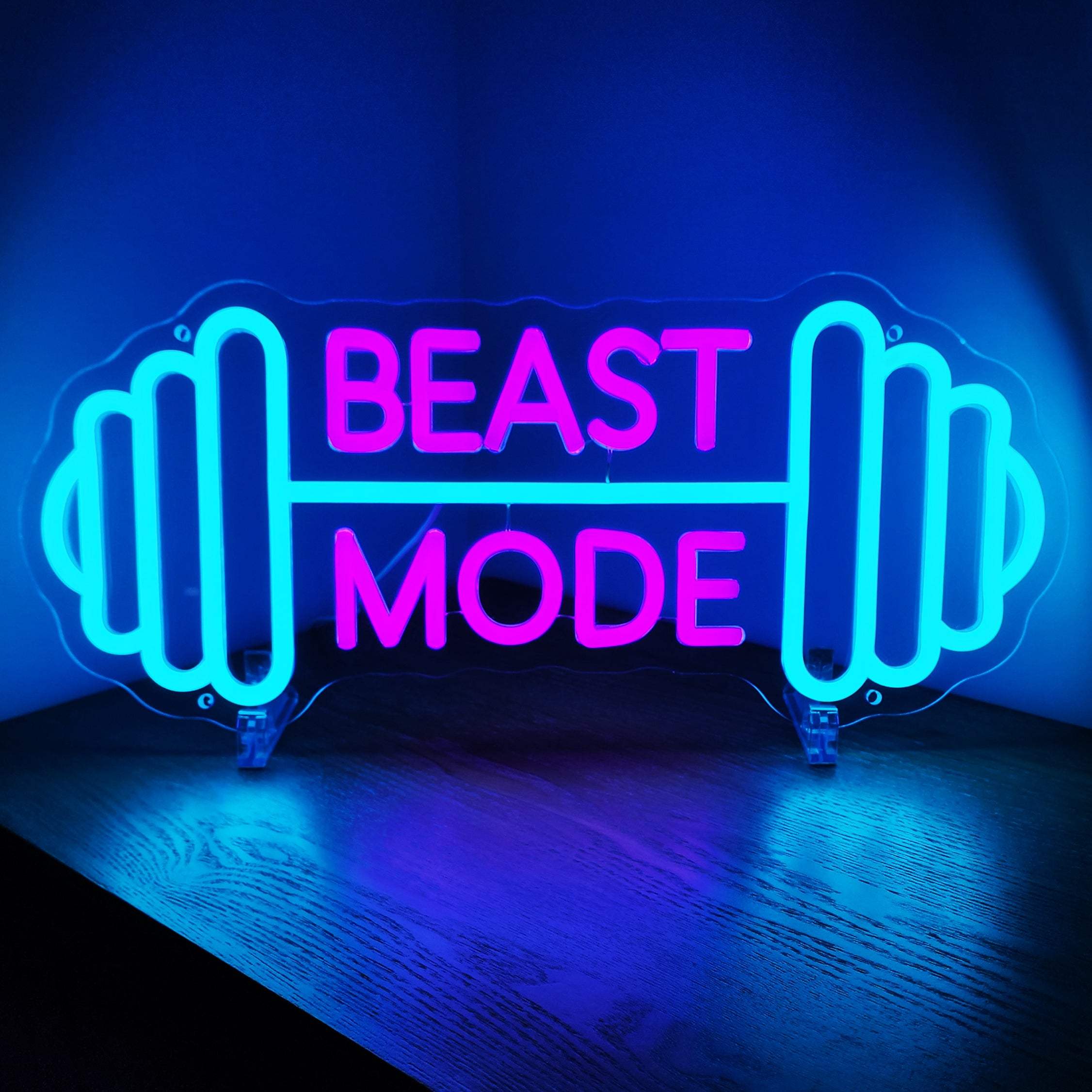 Beast Mode Neon LED Schild USB – Fitness Motivation als Wanddeko fürs Home-Gym