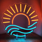 Sonnenuntergang (35x32cm) USB - loveledlights - LED-Schild - meer,sonne