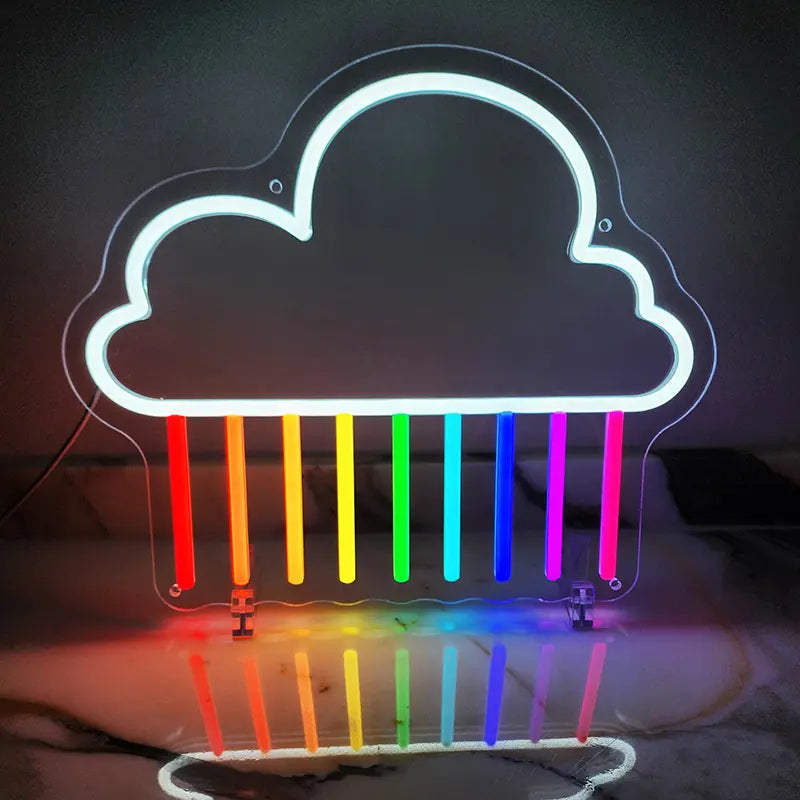 Regenbogenwolke Neon LED – bunter Eyecatcher fürs Atelier