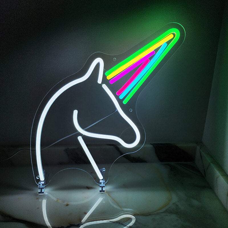Einhorn (43x32cm) USB - loveledlights - LED-Schild - 