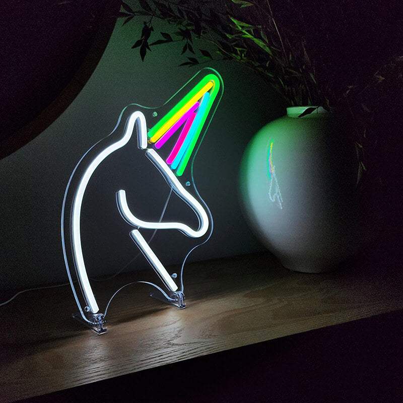 Einhorn (43x32cm) USB - loveledlights - LED-Schild - 