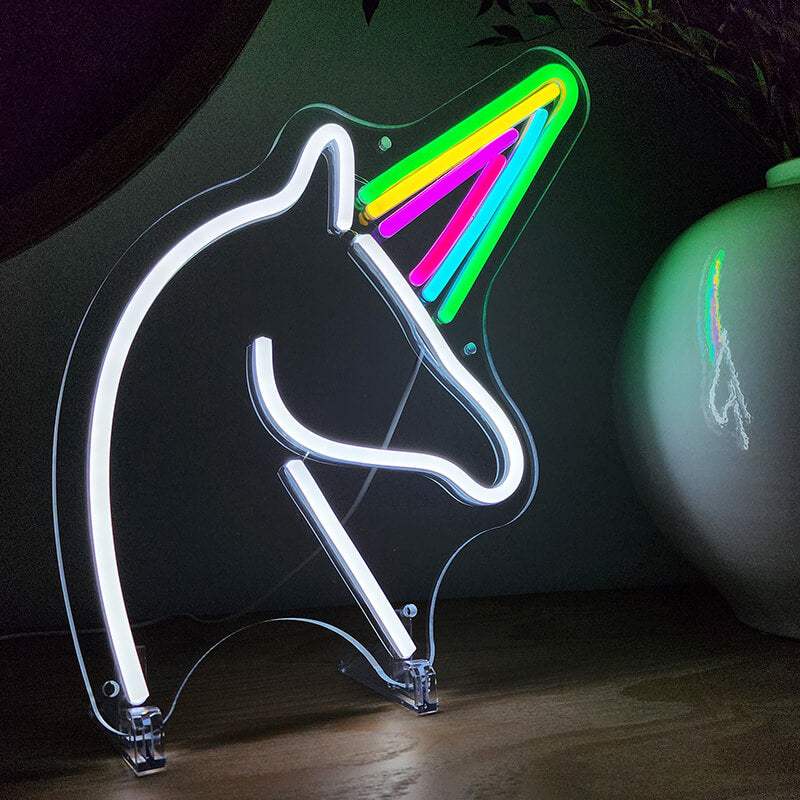 Einhorn (43x32cm) USB - loveledlights - LED-Schild - 