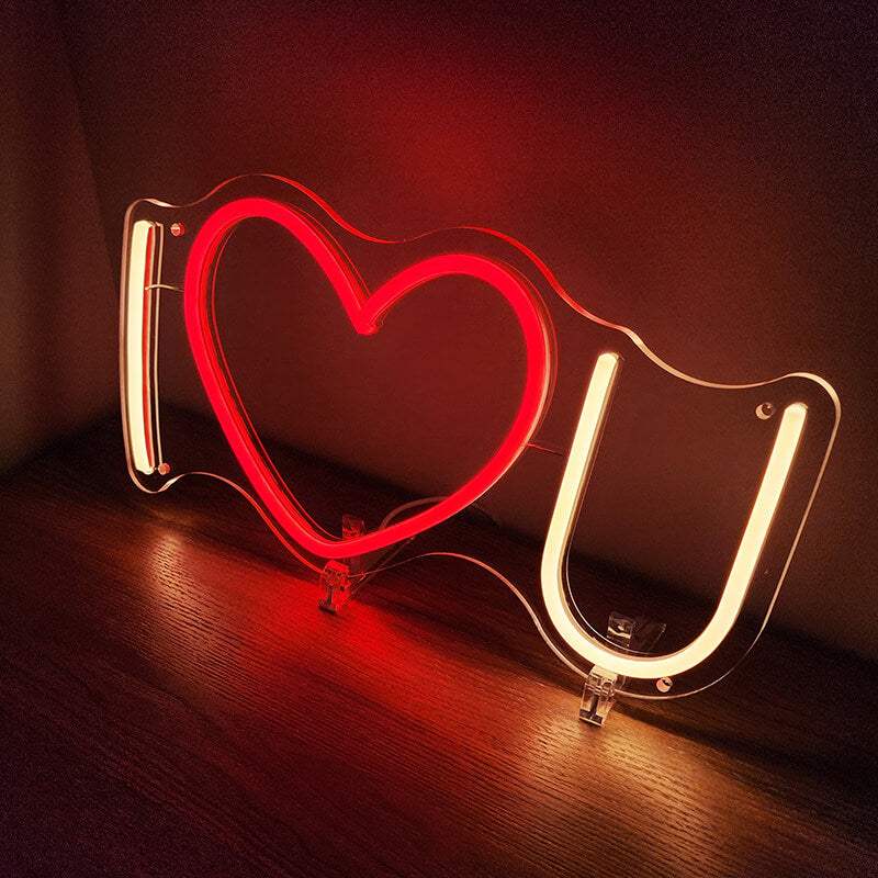 I Love You Neon LED Schild USB – Pärchen Geschenk und Urlaubsmitbringsel