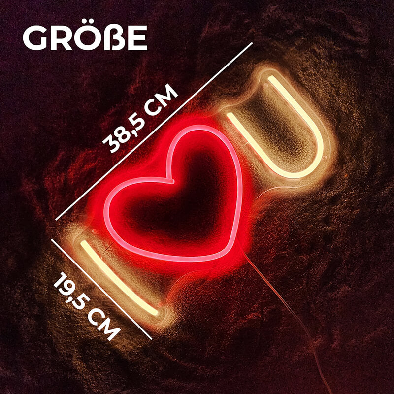 I Love You Neon LED Schild – Freundschafts Geschenk Wand Beleuchtung