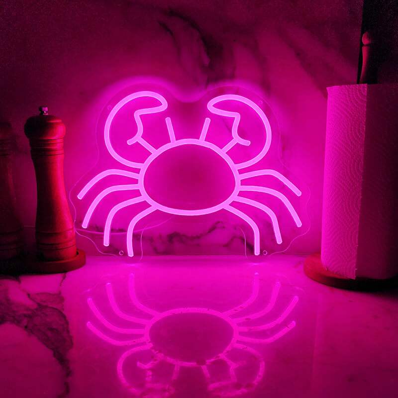 Pinke Krabbe (35x26cm) USB - loveledlights - LED-Schild - 