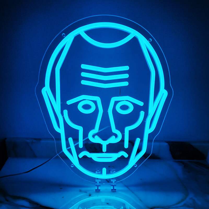 Putin Kopf - Blau (35x29cm) USB - loveledlights - LED-Schild - putin