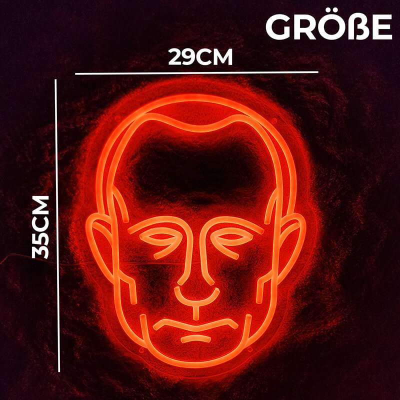 Putin Kopf - Orange (35x29cm) USB - loveledlights - LED-Schild - 