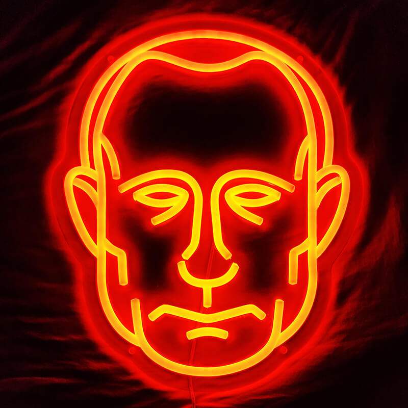 Putin Kopf - Orange (35x29cm) USB - loveledlights - LED-Schild - 