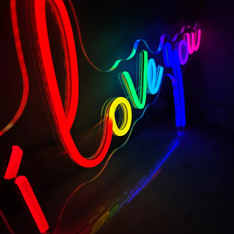 I Love You Neon LED Schild handgefertigt – Heiratsantrag Statement Deko