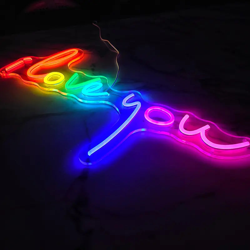 I Love You Neon LED Schild – Standesamt Trauung Statement Wanddeko