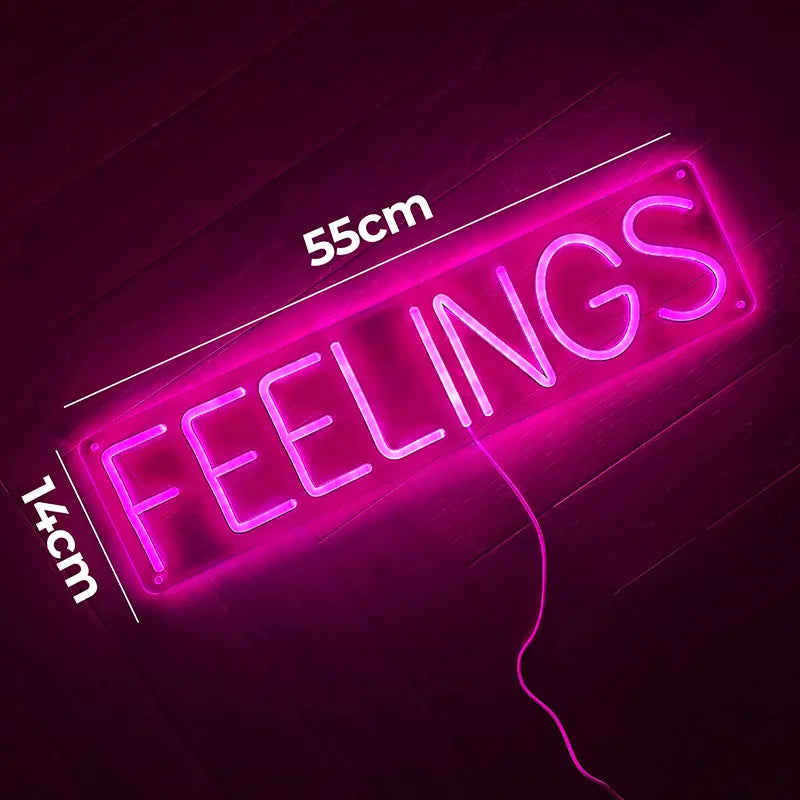 Feelings Neon LED Schild USB – Hochzeit und Event Wanddeko