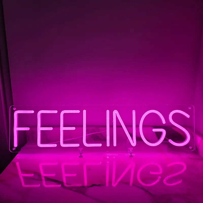 Feelings Neon LED Schild – Yoga Studio und Meditationsraum Beleuchtung