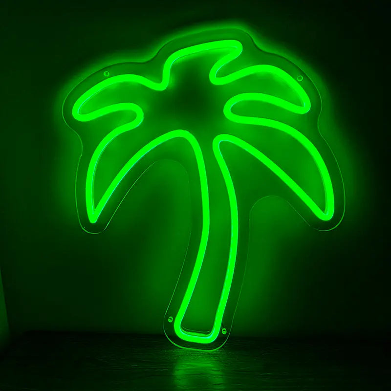 Palme Neon LED Schild USB – Tropical Deko fürs Wohnzimmer