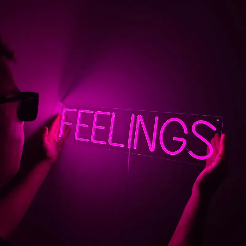 Feelings Neon LED Schild handgefertigt – Boudoir und Beauty Salon Deko