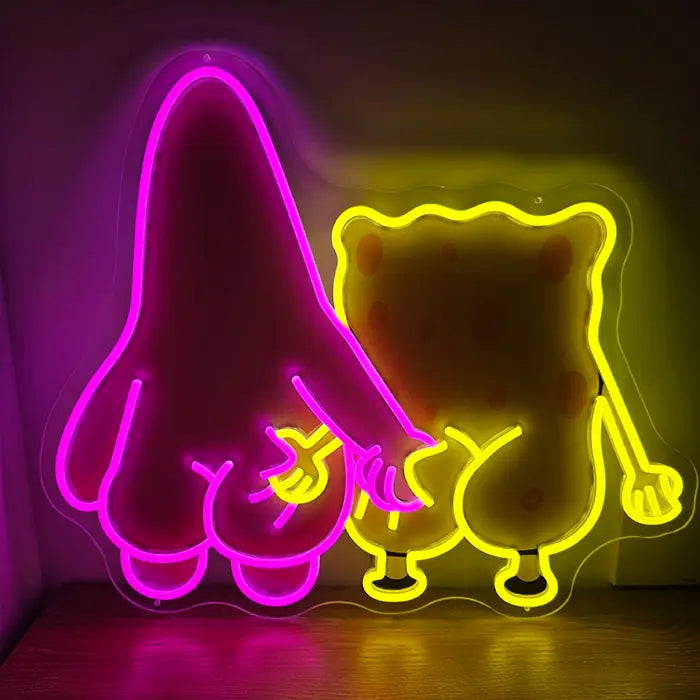 Best Friends Neon LED Schild, auf 6 mm Acrylglas, Neonschlauch in Handarbeit verlegt