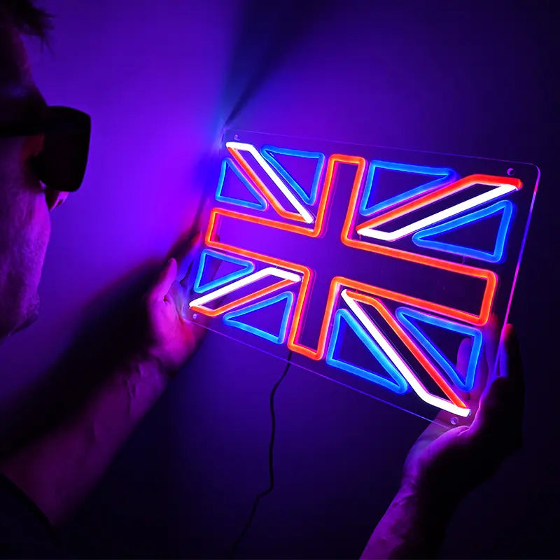 England Flagge Neon LED Schild USB – EM und WM Public Viewing Deko