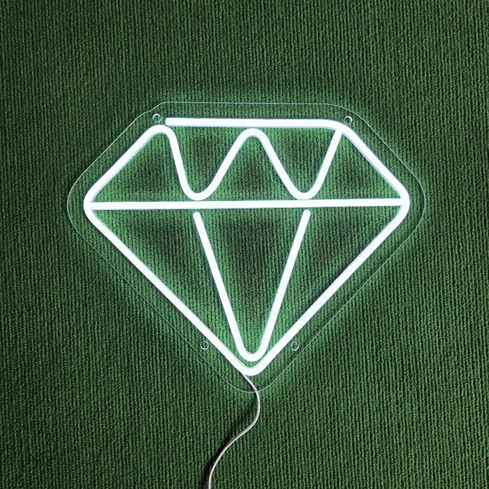 Diamant Neon LED Schild – USB Leuchtschild | Glamour Wanddeko