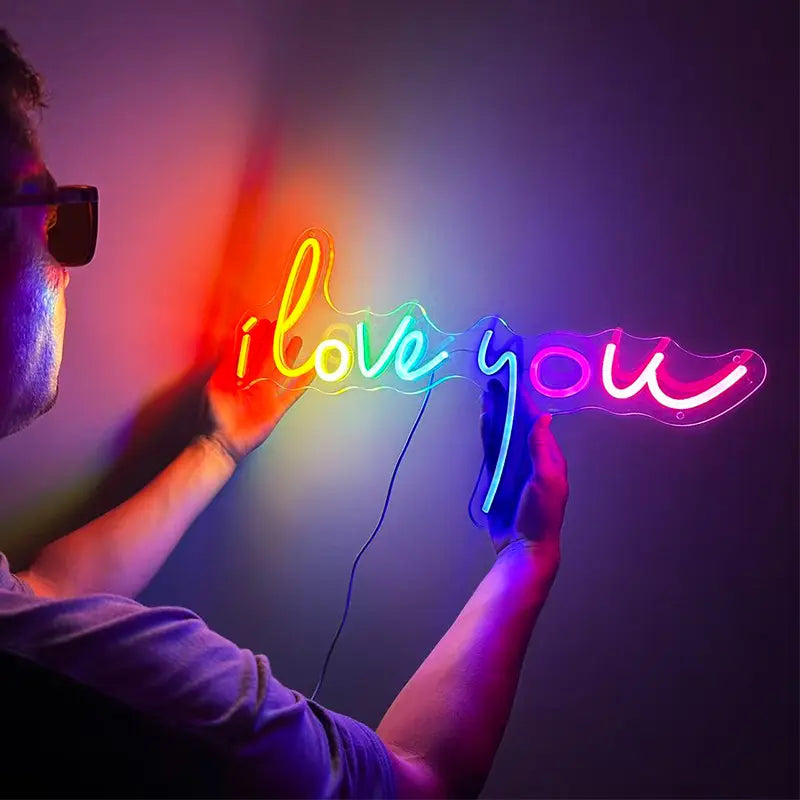 I Love You Neon LED Schild – Verlobungsfeier und Polterabend Deko