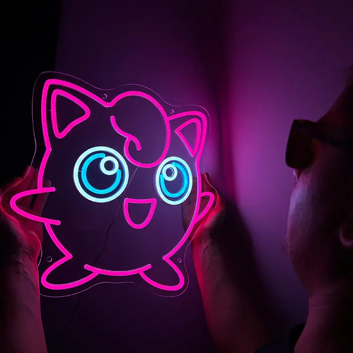 Seltene Pokémon Set Neon LED Schild, auf 6 mm Acrylglas, Neonschlauch in Handarbeit verlegt, auf heller Fläche