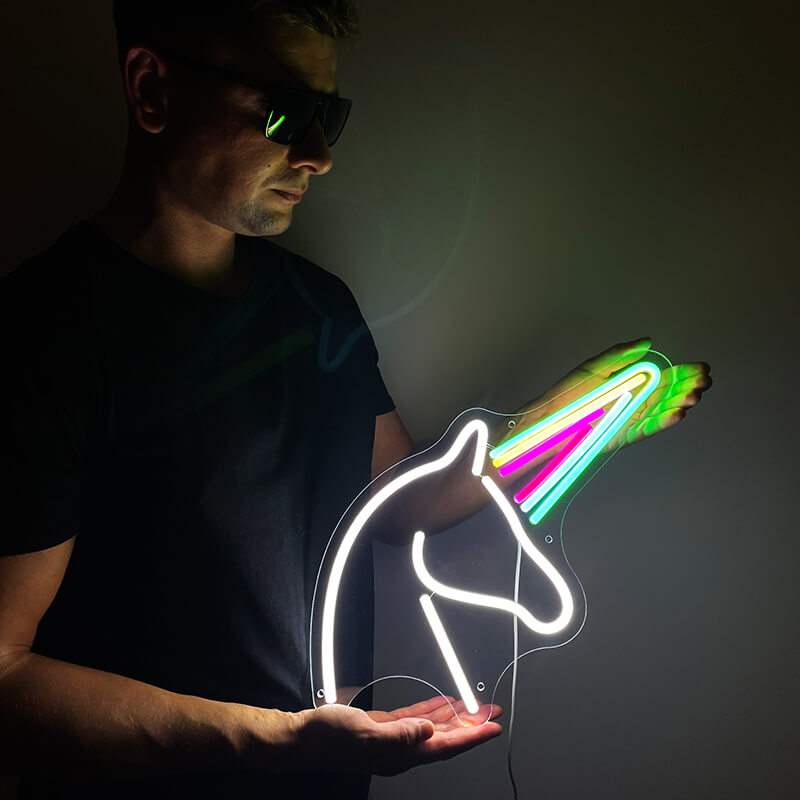 Einhorn (43x32cm) USB - loveledlights - LED-Schild - 