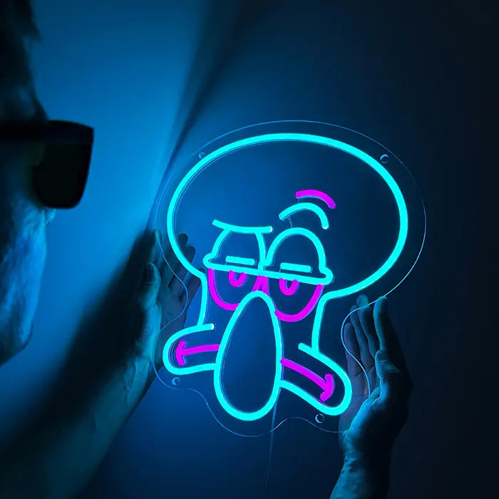 Was los Junge Neon LED Schild, leuchtend vor dunklem Hintergrund, USB dimmbar