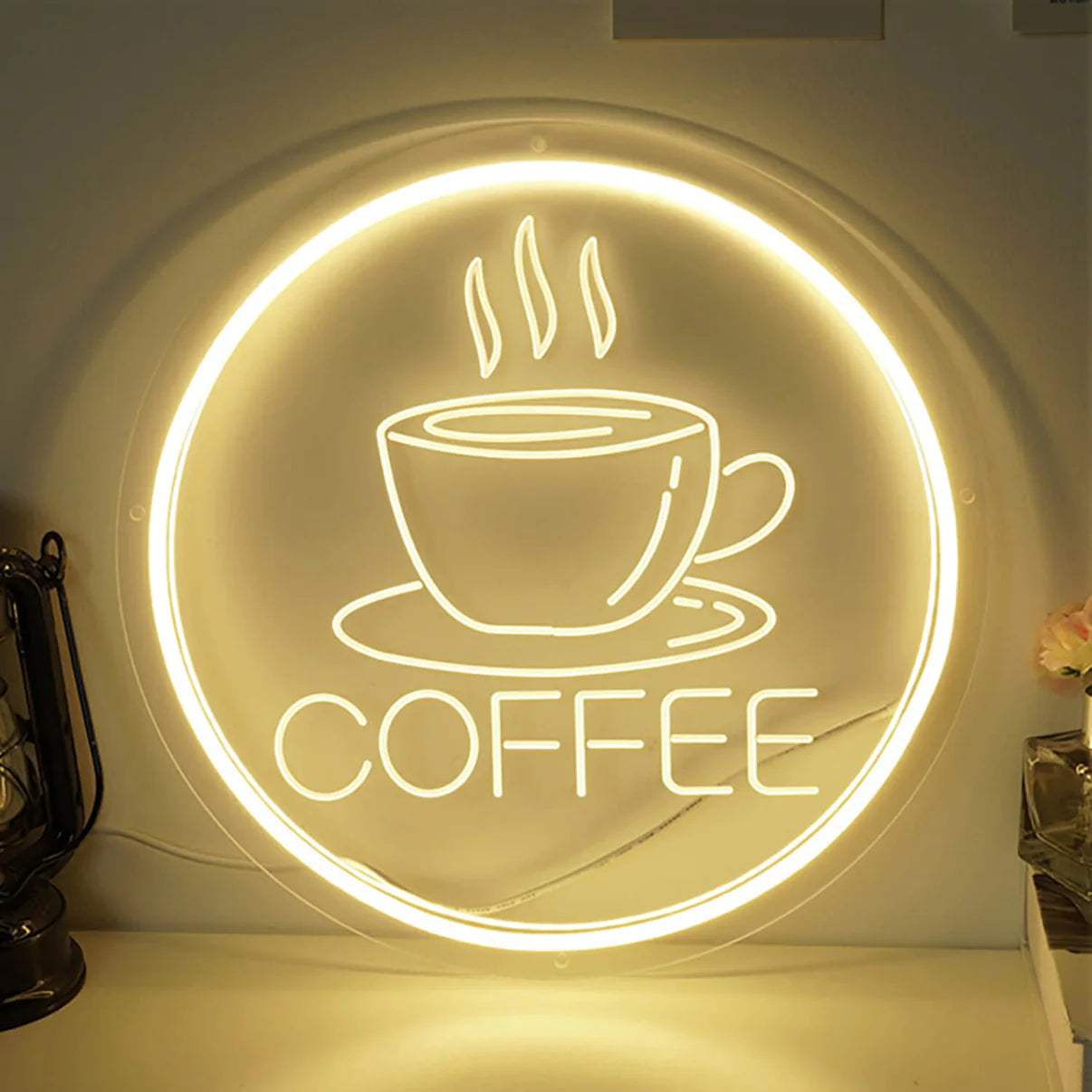 COFFEE (30x30cm) USB - loveledlights - LED-Schild - 