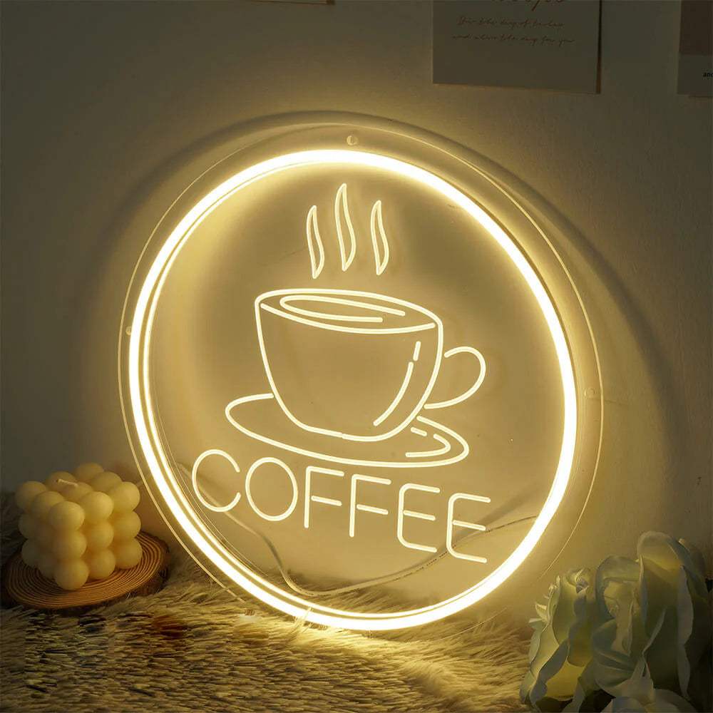 COFFEE (30x30cm) USB - loveledlights - LED-Schild - 