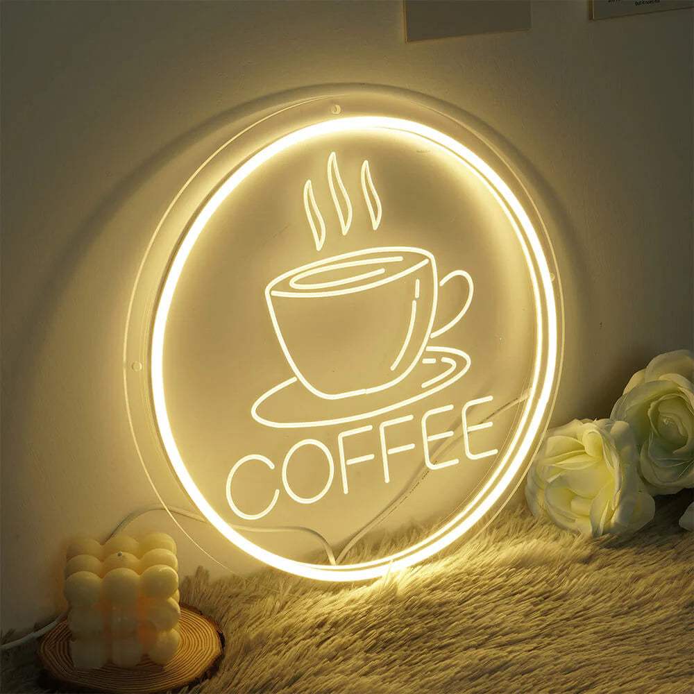 COFFEE (30x30cm) USB - loveledlights - LED-Schild - 