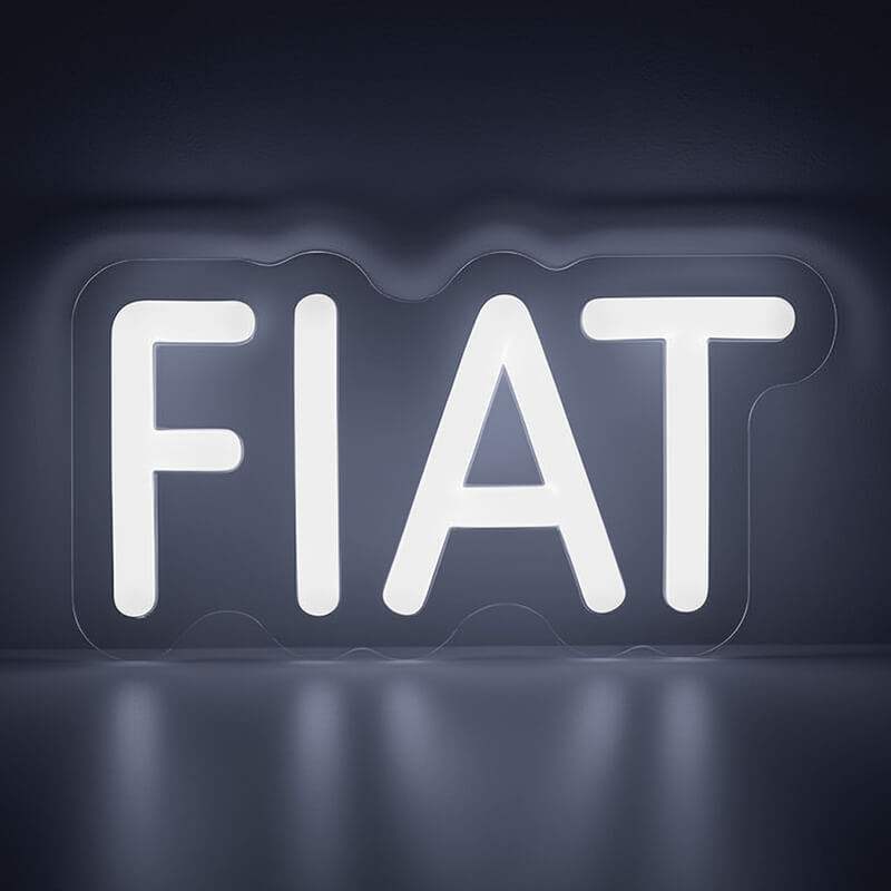 Fiat Neon LED Schild USB – italienisches Kult Auto Wanddeko