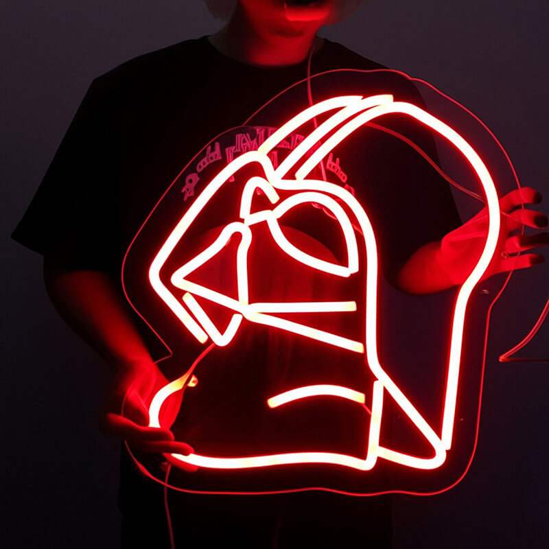 Darth Vader Neon LED Schild beleuchtet – Sith Lord als USB-Leuchtschild fürs Gaming-Zimmer