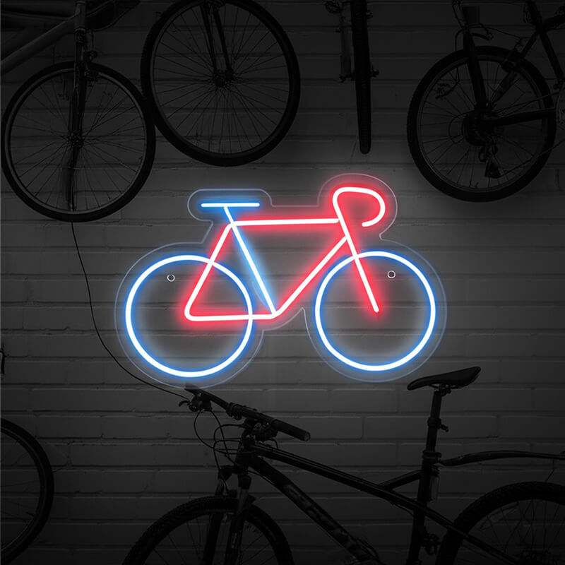 Rennrad LED Schild 6mm Acrylplatte – sportliche Wanddeko für Garage und Hobbyraum