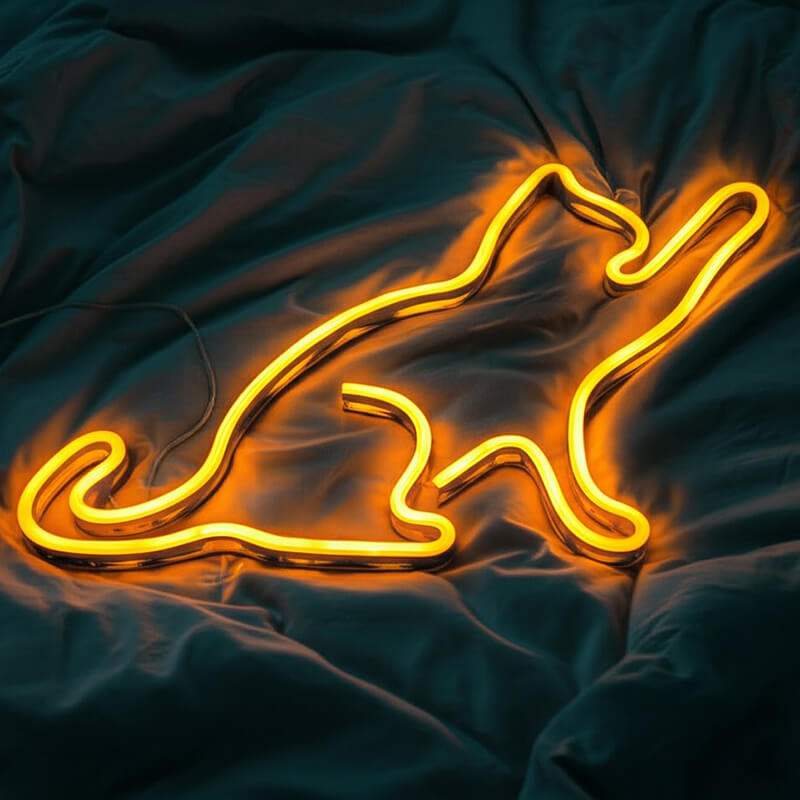 Katze Neon LED Schild handgefertigt – Katzenpension und Tierhandlung Deko