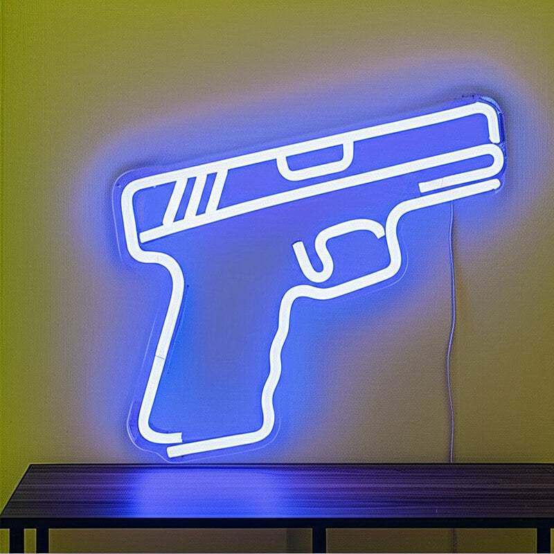 Blaue Pistole (40x37cm) - loveledlights - - kanone,knarre