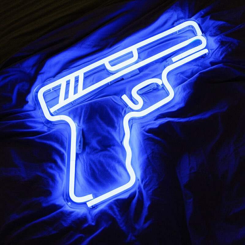 Blaue Pistole (40x37cm) - loveledlights - - kanone,knarre
