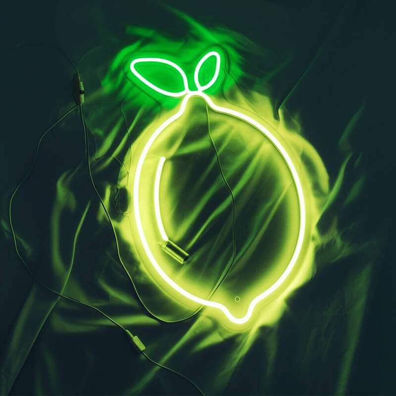 Zitrone Neon Sign – Wanddeko für Saftbar und Smoothie-Laden