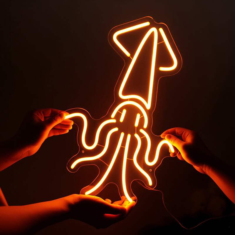 Goldener Tintenfisch (40x25cm) USB - loveledlights - - meeresfrüchte,meerestier,oktopus,seafood