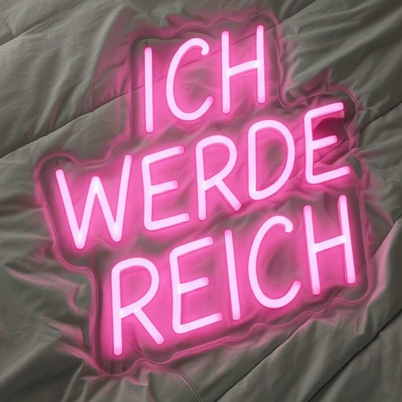 Ich werde Reich Neon LED Schild Pink – Girls Boss Studio und Boudoir Deko