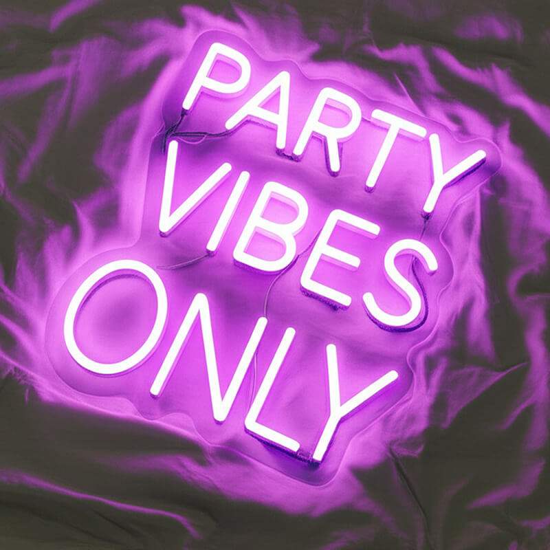 Party Vibes Only Neon Sign – Wanddeko für Geburtstagsparty und Polterabend