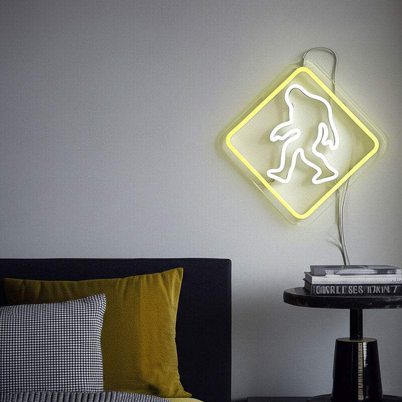 Yeti Neonschild dimmbar 9 Stufen USB – handgefertigte Humor Deko