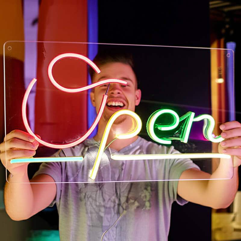"Open" Infotafel (42x22cm) USB